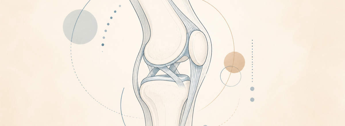 Diz Ağrısı Fizyoterapi — Diz eklemi yan görünüm anatomik çizimi — patella, femur, tibia
